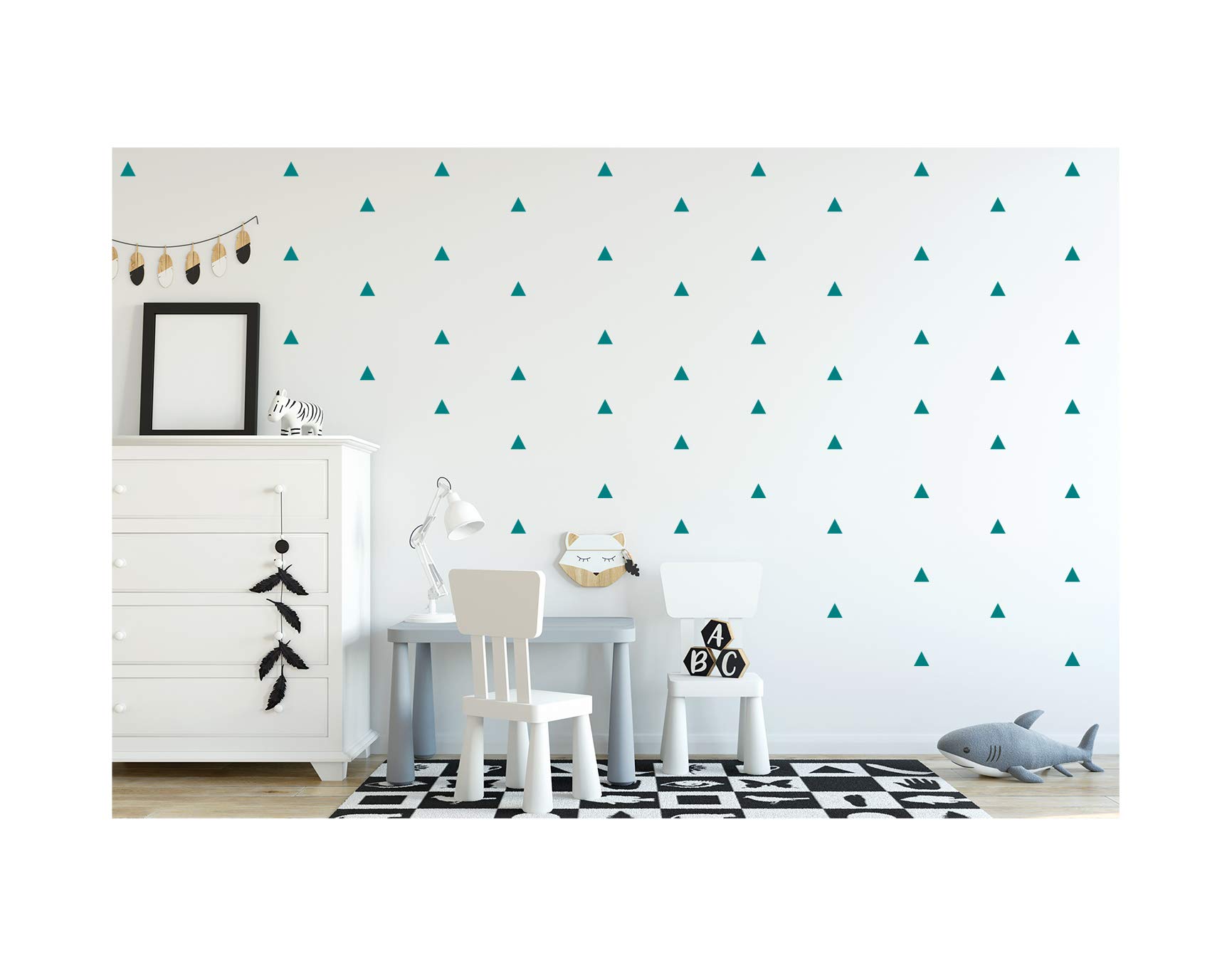 StickerDeen | Triangle Arizona Style Shape Decoration Removable Wall Art Vinyl Decal Stickers | (Pack of 80) (Teal)
