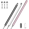 Stylus Pens for Touch Screens, 2 in 1 High Precision Universal Stylus Pen for iPad Compatible with Apple, iPhone, iPad, Android, Samsung Tablets, Phones, 3 Pack-Black,Gold,White