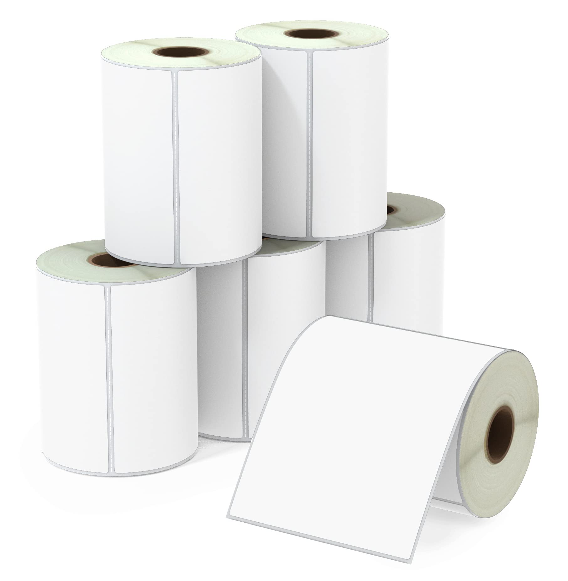 BETCKEY - 4" x 5" White Thermal Shipping & Multipurpose Labels, 350 Per Roll, 6 Rolls/2100 Labels