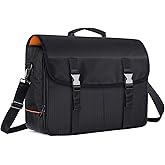 CURMIO Bartender Bag, Travel Bag for Bar Tools Set, Bartender Kits Storage with Padded Compartments for Wine Bottles, for Home Indoor Outdoor Patio Party, Black (Bag ONLY)