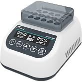 JOANLAB MDB100C Mini Dry Bath, 1.5ml x15 Programmable | Digital thermostatic block heater, heating &amp; cooling, RT-15℃ to 100℃, 9 programs, timer,1.5ml block, for lab incubation