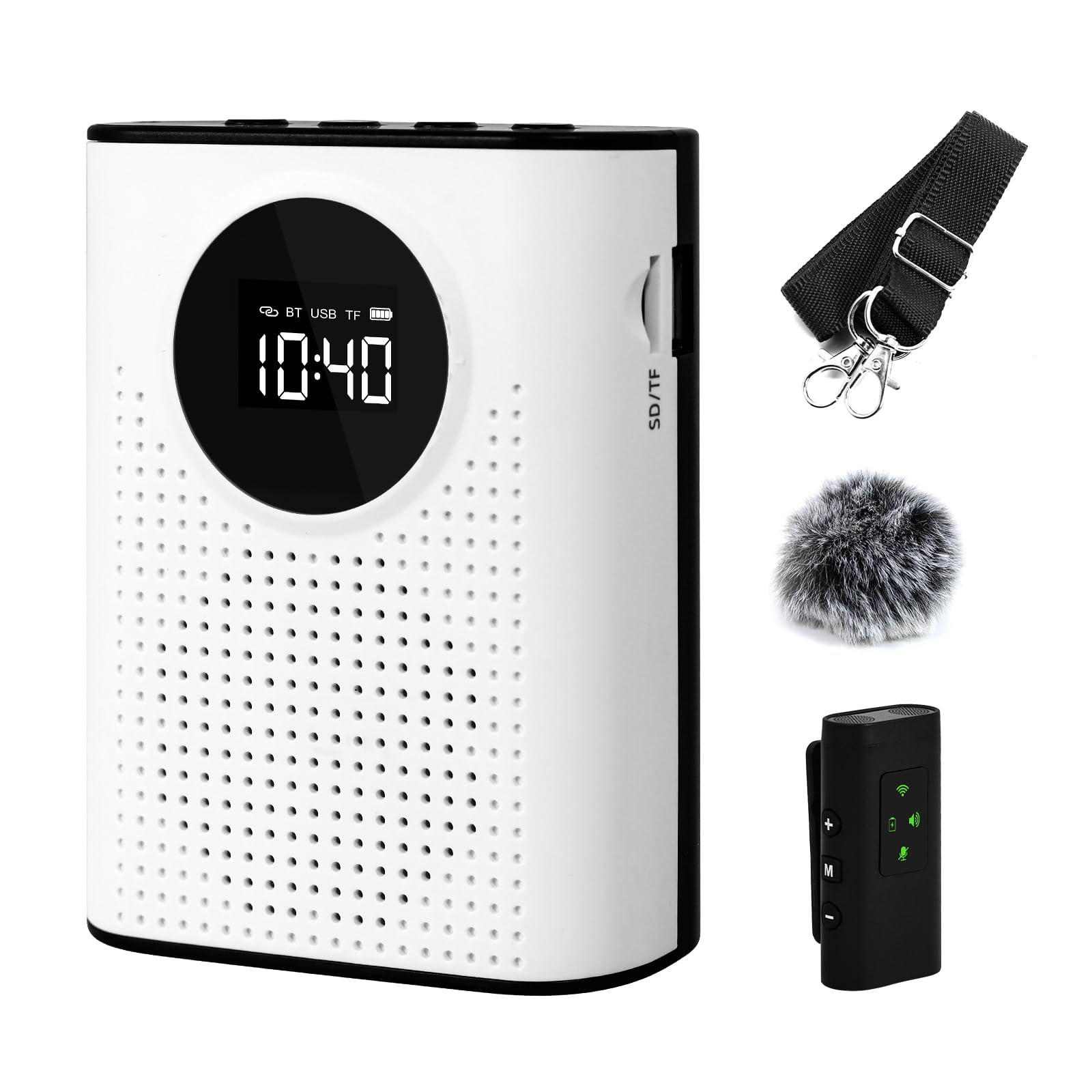 Photo 1 of AURTEC Voice Amplifier with Magnetic Wireless Lavalier Microphone, Portable Amplifier with 2.4G Wireless Microphone, Supports Bluetooth, TF Card, USB Flash Drive and AUX Input