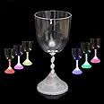 LED Light Up Flashing Wine Goblet Wine Glasses Plastic Flashing Cups 8 oz, Set of 6
