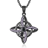 JUSTKIDSTOY Witch Necklace for Women 925 Sterling Silver Witches Knot/Pentagram Pendant Necklaces Witch Jewelry Halloween Birthday Gift for Girlfriend Mother
