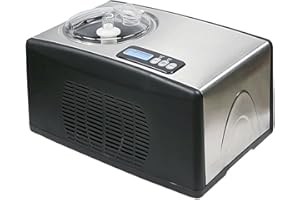 Whynter ICM-15LS Automatic Ice Cream Maker 1.6 Quart Capacity Stainless Steel, with Built-in Compressor, no pre-Freezing, LCD Digital Display, Timer, One Size, Black