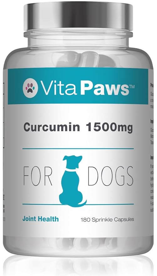 Curcumin/Turmeric 180 Capsules for Dogs 1500mg with Piperine Popular