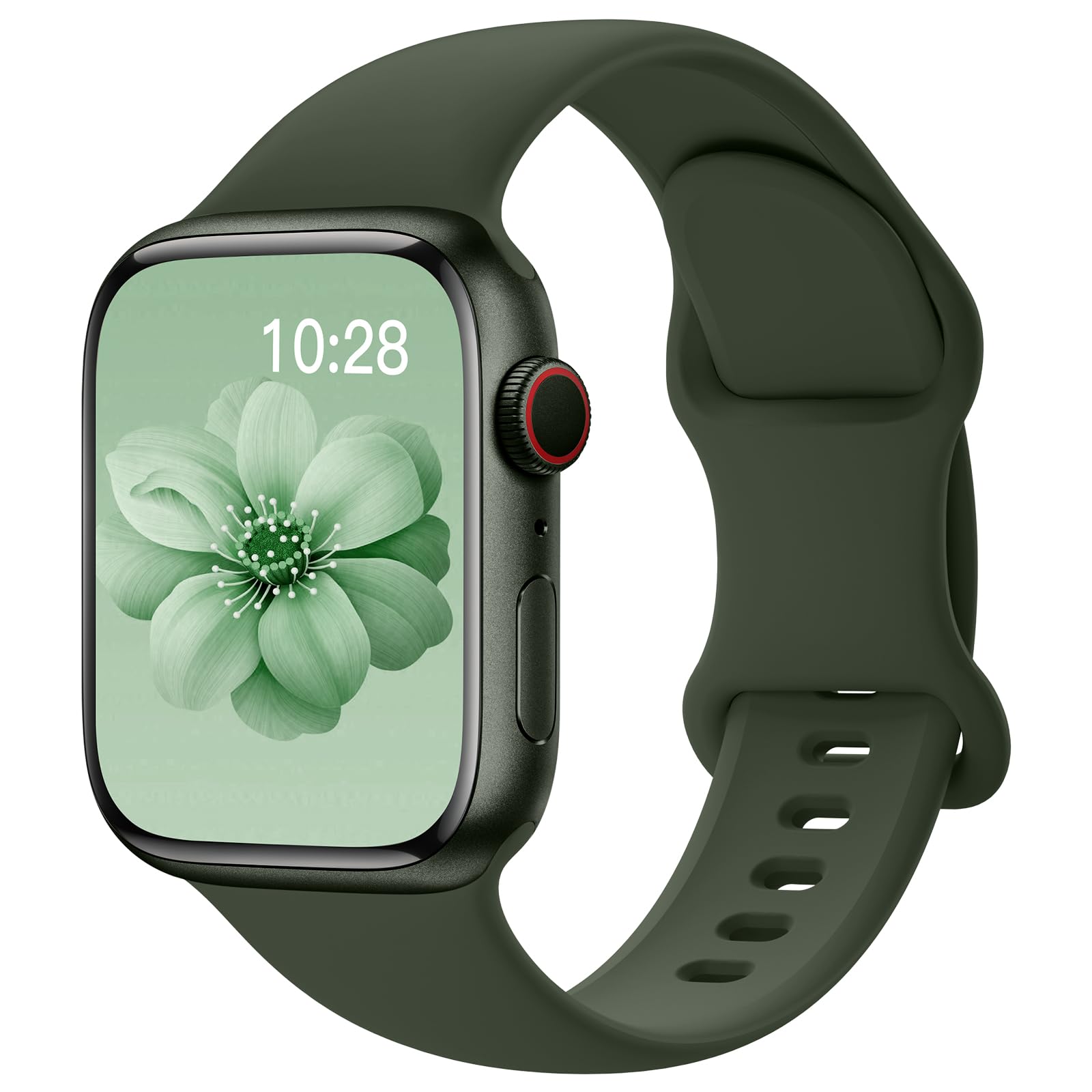 Yoohoo Soft Silicone Strap Compatible with Apple Watch Straps 38mm 40mm 41mm 42mm 44mm 45mm 46mm 49mm Women Men,Sport Replacement Bands for iWatch Series 11 10 9 8 7 6 5 4 3 2 1 SE Ultra,Dark Green — image 1