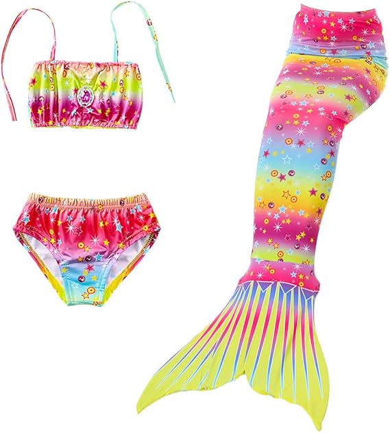 PaisDola Girls Cosplay Mermaid Swimming Costume Princess Bikini Set