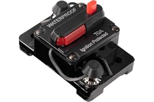 Tangaburu 70 Amp Circuit Breaker with Manual Reset, 12V - 48V DC Waterproof Inline Fuse Inverter for Boat Marine RV Yacht Battery Truck Solar (300A)