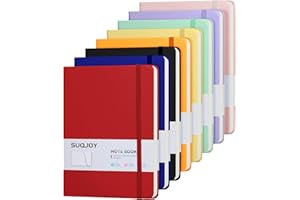 SUQJOY Lined Journal Notebooks for Writing, 100 GSM Thick Paper, 8 Pack Hardcover Notebooks, A5 College Ruled Notebook, Journaling Notebook for School/Travel/Office (8 Assorted Colors)