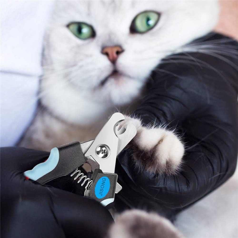 Jisong Dog Nail Clippers, Cat Nail Clipper and Trimmers, Equipped with Safety Protection to Avoid Excessive Cutting, Sharp Blade with Lock Switch, Large Size, Professional Pet Beauty Tools.