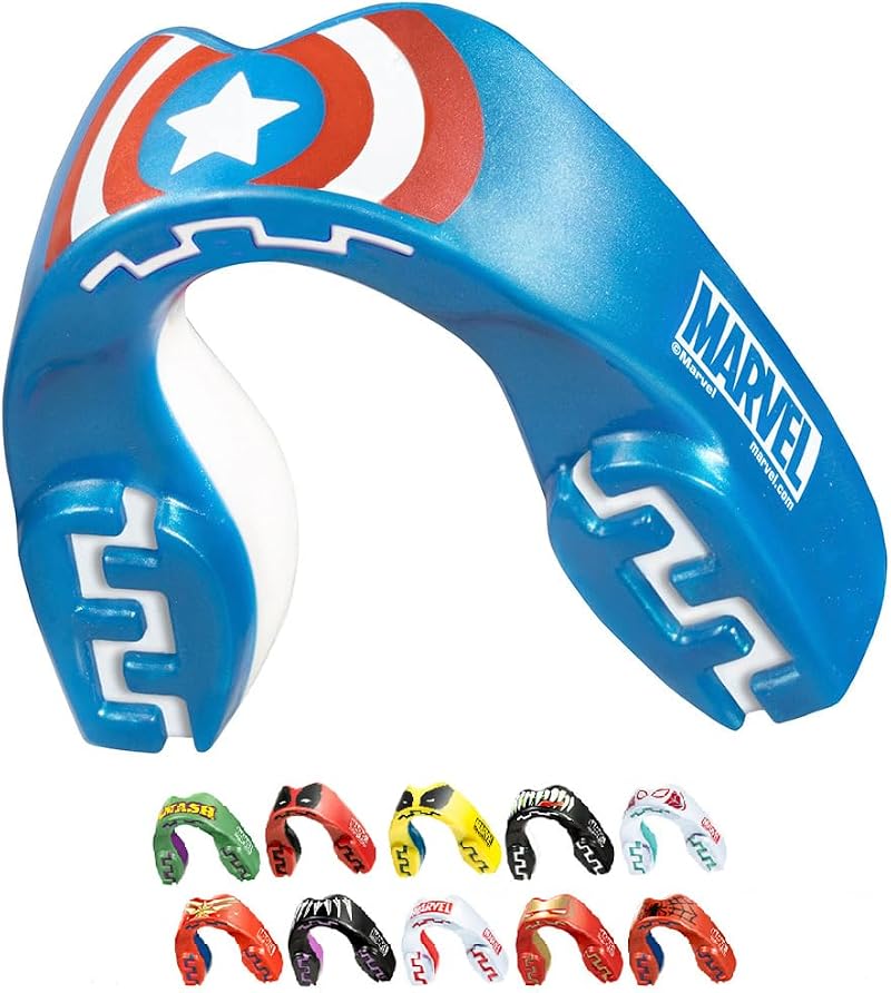 Marvel Captain America Metallic Mouthguard Dual Layer Protection Case Adults