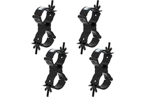 Gxeabg 4 Pack Dual Swivel Clamp Turn As Needed Two 360 Degree Clamps, Lighting Truss Swivel Coupler DJ Light Clamps, Fit for 1.88-2 Inch (48-51mm) OD Tube/Pipe, Heavy duty 220lbs, TUV Certificated