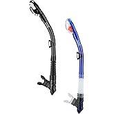 Aegend Diving Dry Snorkel for Adult Youth with Purge Valve, Flexible Tube | Advanced Dry Valve, Easy Water Clearing, Quick-Release Clip Snorkeling Set Gear for Diving &amp; Freediving (Not Included Mask)