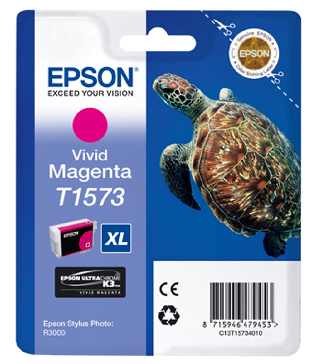 Epson T1573 Print Cartridge, Vivid Magenta, Genuine