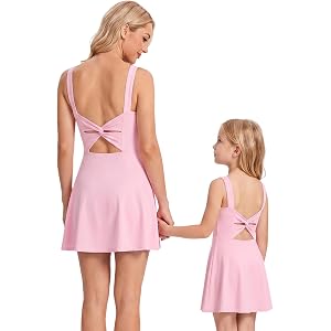 Mommy and Me Tennis Dress with Built in Shorts | Pockets, Built-in shorts, Removable Pad, Quick dry, Moisture Wicking, Twist