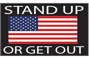 Rogue River Tactical American Flag Stand Up Or Get Out USA Patriotic Stars and Stripes Auto Bumper Sticker Vinyl Decal for Car Truck RV SUV Boat Support US Military (1 Pack)