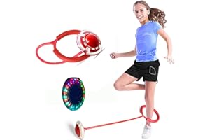 Aihanlu Kids Ankle Skip Ball Skip it Toy,Light Up Ankle Ball Sports Swing Ball,Parent-Child Games Fitness Toys,Kids Gifts for Children's Day Halloween Christmas