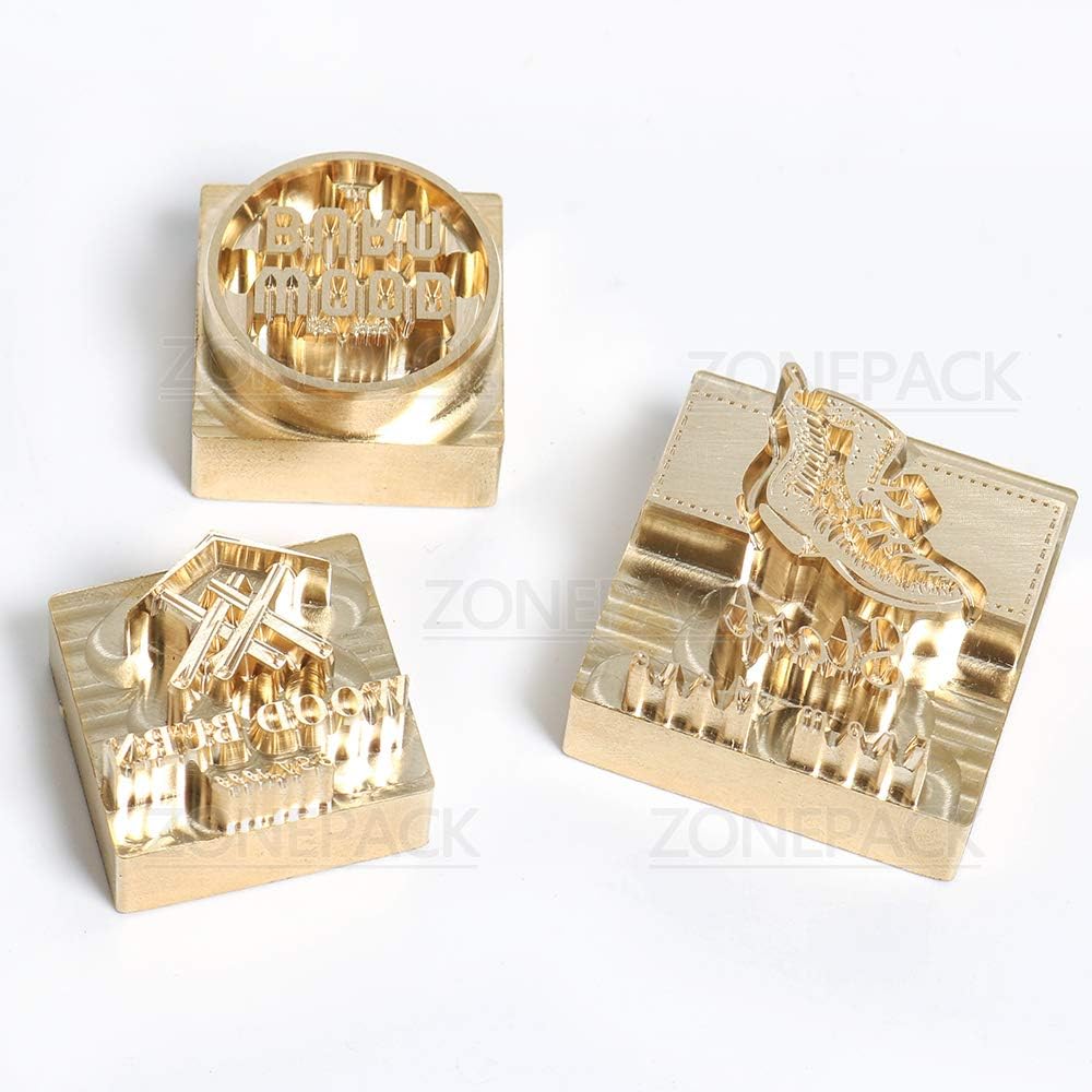 Amazon Com Zonepack Custom Logo Hot Foil Stamping Brass Mold Branding Iron Wood Burning Stamp Heating For Leather Wood Paper Small Than 4 X4 Engraving Depth 0 31 8mm