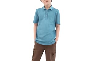 SELINK Golf Shirts for Boys Short Sleeve Dry Fit Moisture Wicking Polo Shirt Performance Sport Active Shirt