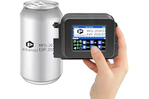 Eurannit XMINI Handheld Inkjet Printer, Portable Mini Inkjet Coding Machine 0.5 inch Nozzle with ER520 Fast Drying Ink Cartridge, for Text Date Barcode Batch Number Image Logo on Any Surface