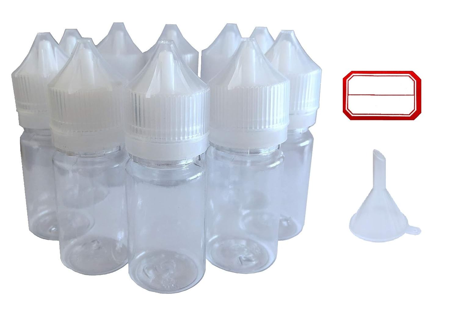 30 x 30ml Unicorn E-Liquid Bottle with Label Funnel Soft Squeezable PET E-Cigarette Juice Squeezable Empty Dropper Bottle for Liquids Food Grade Material (White Cap)