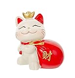 Maneki Neko Statue - Tiny Money Lucky Cat, Caishen