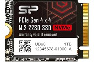 SP SILICON POWER Silicon Power SU01KGBP44UD9007MM SSD UD90 2230 NVMe 4.0 Gen4 PCIe M.2 R/W up to 5000/3200MB/s Compatible with Steam Deck