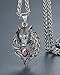 Aoiy Men's Stainless Steel Tribal Wolf Biker Pendant Necklace, Red, 24