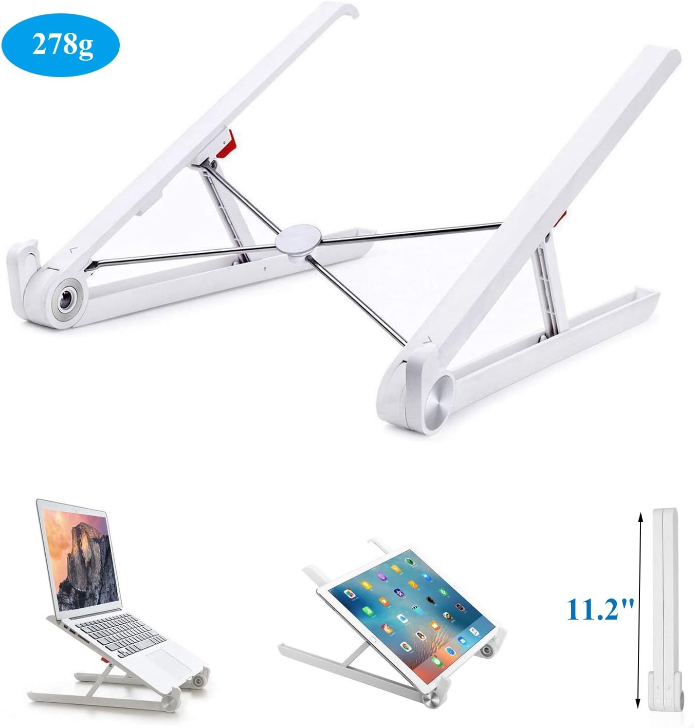Portable Laptop Stand Foldable Adjustable Laptop Stand Portable for Mac PC Tablet 11"-15.6" (Sturdy Aluminum Alloy+Nylon)