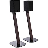 EXIMUS One Pair Fixed Height Universal Speaker Floor Stands - Espresso - 610 Series
