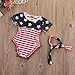 2pcs Newborn Baby Boy Girl USA Flag Pattern Tassel Balls Summer Romper +Headband (6-12 M, USA Flag)