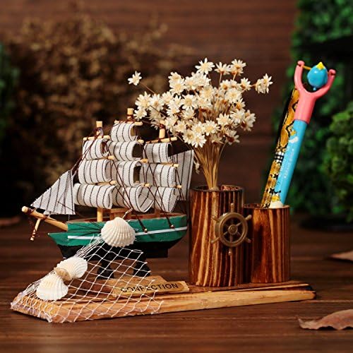 Mediterranean Style Sailboat Model Home Decoration Sailing Ship Christmas Wood Craft Gift
