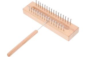 COHEALI Wooden Knitting Loom 1 Set Wood Tools Wooden Hair Comb Knitting Supplies Scarf Loom Set Wooden Scarf Knitting Looms Wooden Hat Shawl Tapestry Self Made Small Stand
