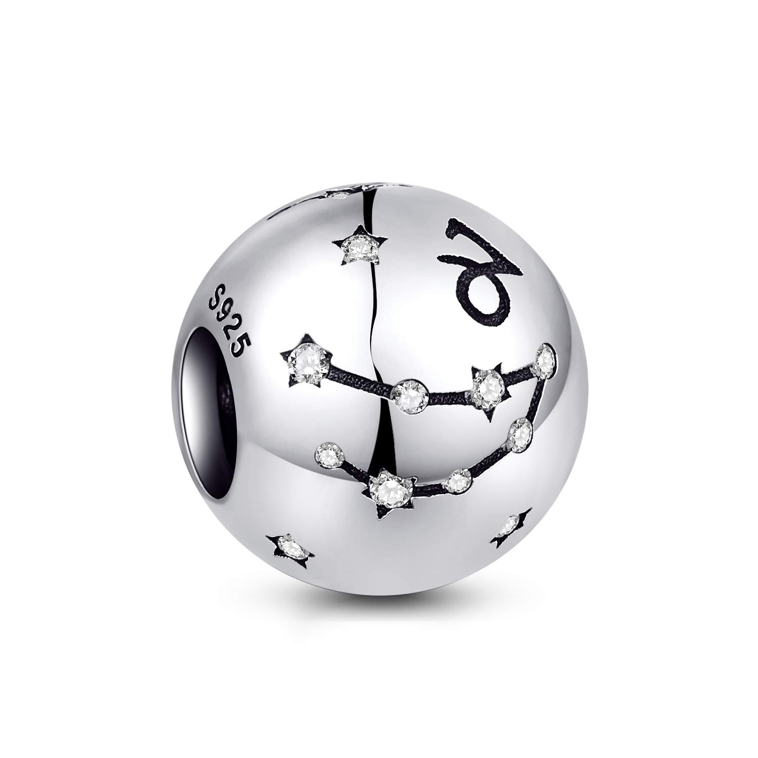 NINGAN Capricorn Zodiac Sign Birthday Charms - Women's Bead Charms 925 Sterling Silver Charms Fits Pandora Bracelet & Necklace for Women & Friends