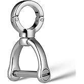 TISUR Stainless Steels Key Ring for Car,D Ring Keychain with Screw Shackle,Heavy Duty Key Chain Fob Rings DIY Purse Accessories
