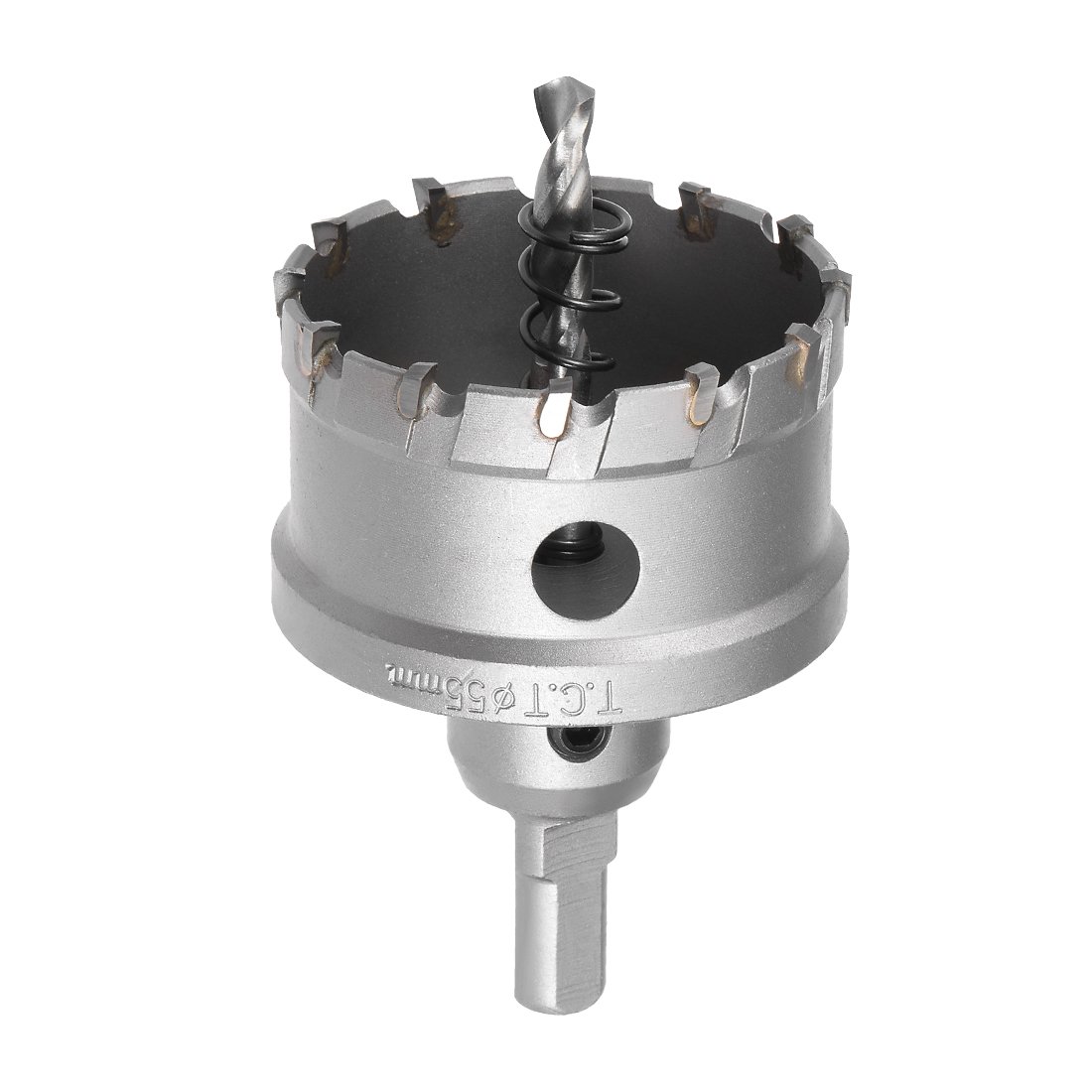 sourcingmap Carbide Hole Saw Drill Bit, 55mm Hole Cutter for Stainless Steel Alloy Cast Iron Copper Metal Sheet, with Limit Step