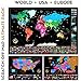 Scratch Off Map Ultimate Pack (World, USA, and Europe) | 3 Top-Quality Scratch-Off Maps with 5 Tools and 6 Ebooks | The Most Complete Travel Tracker Poster Set by Shiny Journey