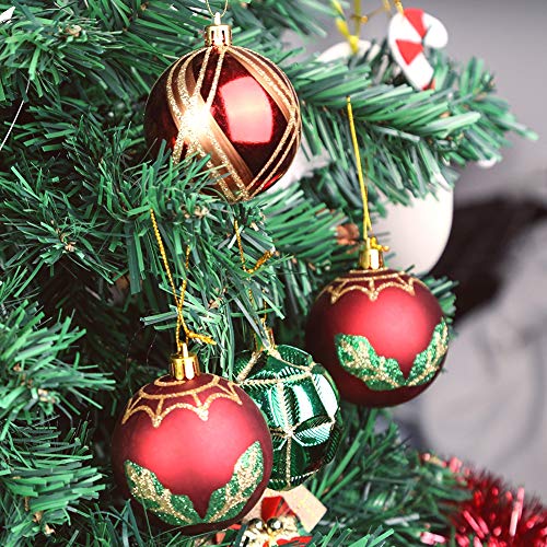 DomeStar Christmas Ball Ornaments, 24PCS 2.4 Inch Christmas Baubles Christmas Tree Decorations Tree Balls Christmas Decorations