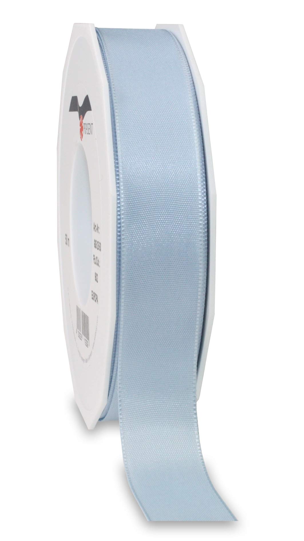 Präsent - Europa Taffeta Ribbon Light Blue 25 mm Width, 50 m Length