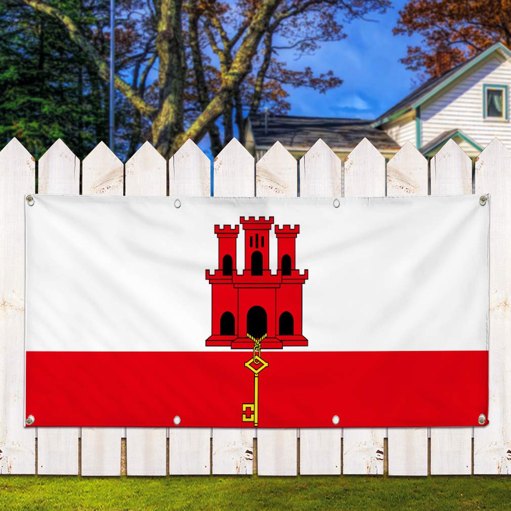 Amazon Com Vinyl Banner Sign Gibraltar Flag White Red Countries