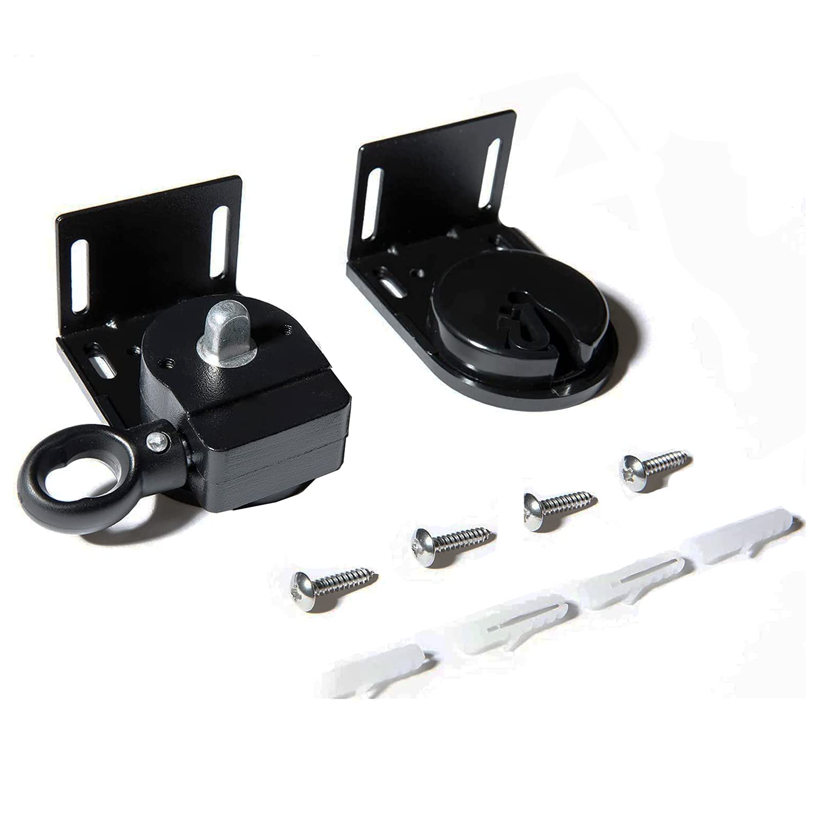 Lihopefe Cordless Bracket,Universal Replacement Mounting Brackets of Exterior Sun Shades Roller up Blinds,Indoor/Outdoor (Black)