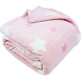 VigorSpring Kids Throw Blanket for Girls - 50"x60",Super Soft Cozy Star Pink Blankets for Kids,Perfect for School Couch Sofa Bed Room and Decoration