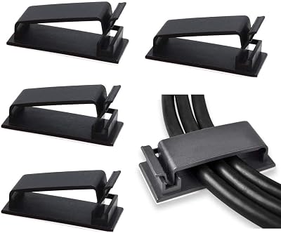 SOULWIT 50-Pcs Self Adhesive Cable Clips Cable Organisers Black