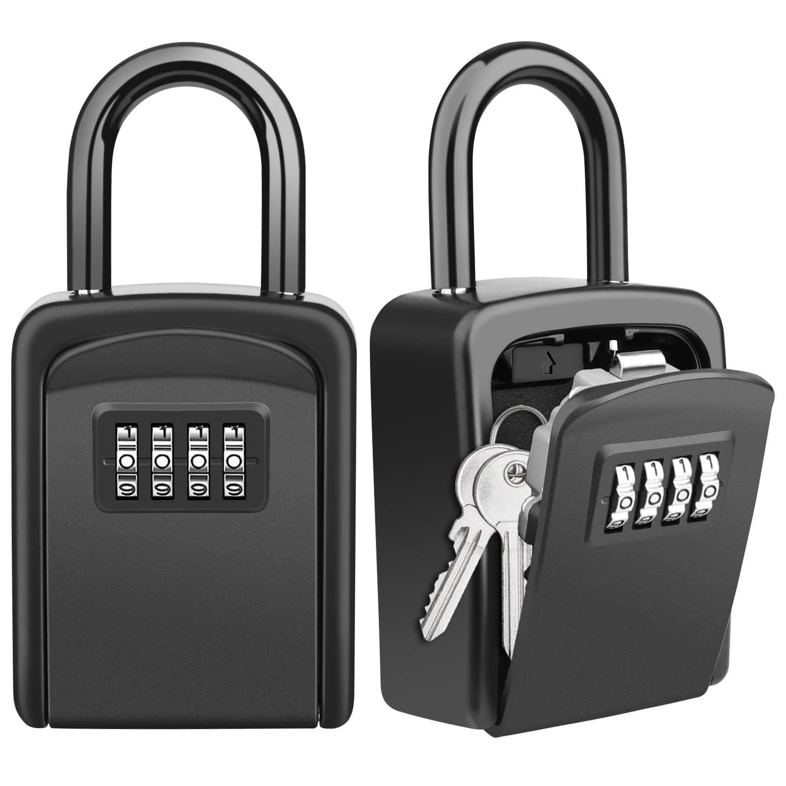Diyife Key Safe, [Weatherproof] Portable Lock Box for Keys Outdoor with Removable Shackle, Hangable Combination Key Lock Box for Home Office Garage School Airbnb, Free of Installation（2 Pack)