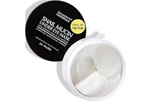 ENASKIN NATURALS Under Eye Patches for Dark Circles: Snail Mucin Gel Masks for Puffiness Undereye Bags Wrinkles - Instant Brightening Moisturizing Skin Treatment Pads - Gift for Men and Women, 30 Pairs (White)