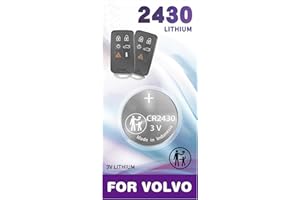 IYUKETROR CR2430 Smart Key fob Battery OEM fits 2009-2017 Replacement for Volvo S60 S80 V70 XC60 XC70 Smart Case Shell (FCC ID: KR55WK49264 or KR55WK49266)
