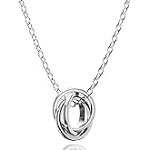 PEITEN 18K Gold-Plated Delicate Triple Band Ring Necklace For Women,Ring Exterior Design,Trendy Jewelry Gifts