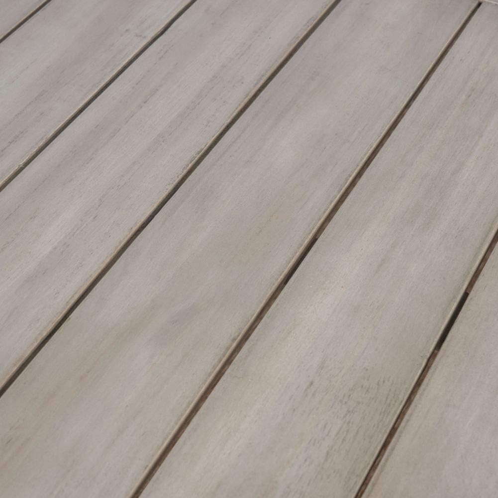 Christopher Knight Home Borocay Outdoor Acacia Wood Dining Table, Light Grey Wash Pu / Pu/Black : Garden & Outdoor