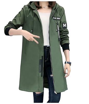 Amazon レディース ロング丈 スプリングコート トレンチコート 韓国